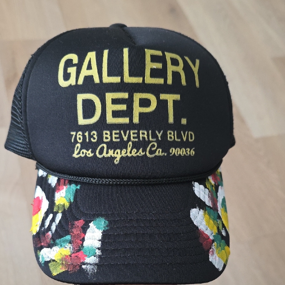 Gallery Dept Black Cap with Colorful Brush Strokes